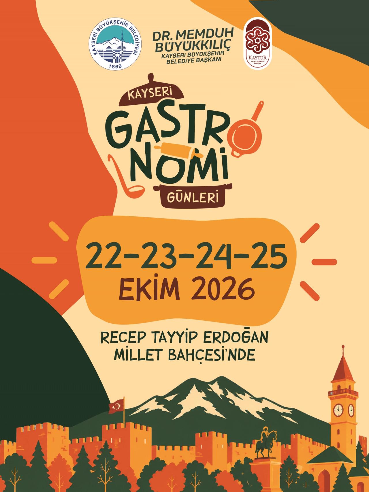 Kayseri Gastronomi Günleri bilgi afişi.