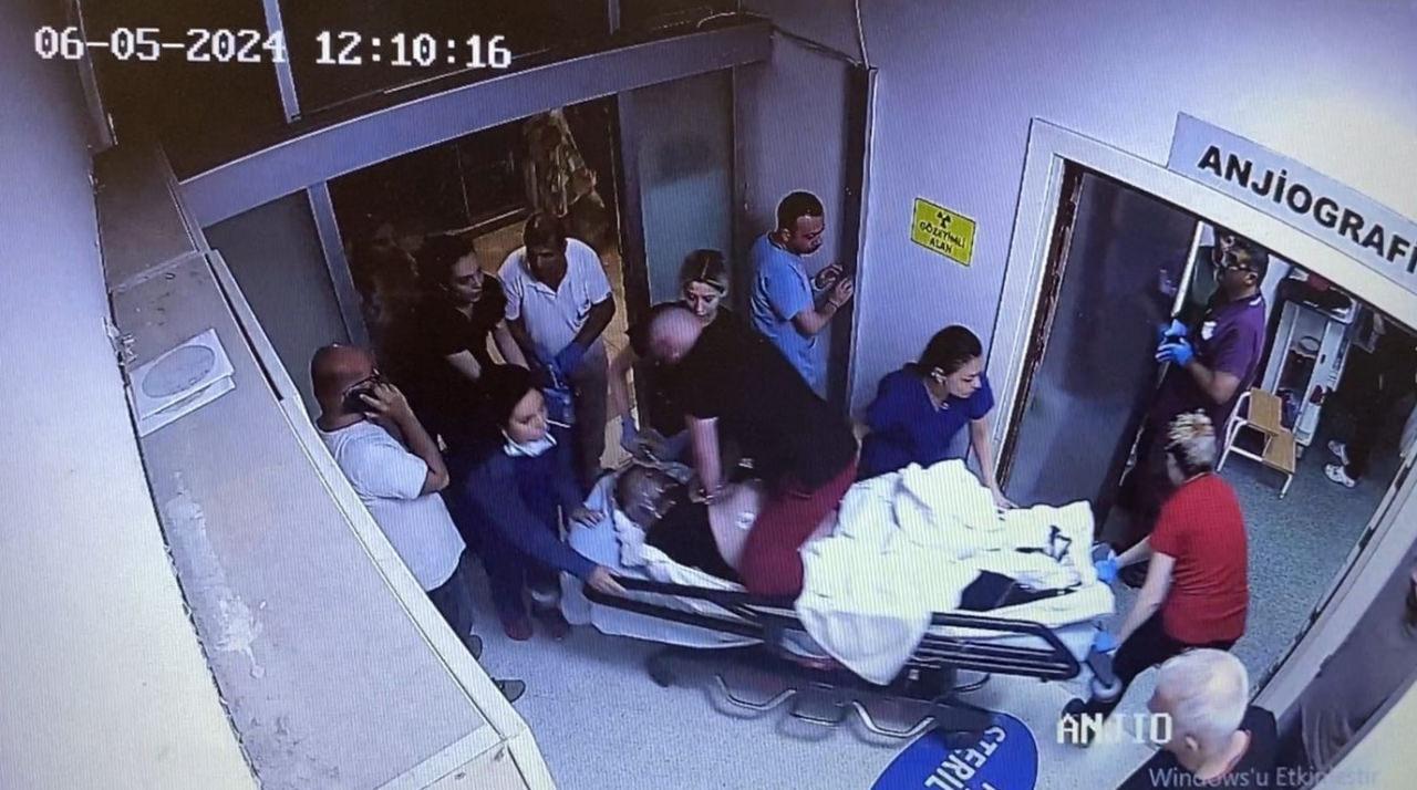 Kalbi duran Ali Can Gül'e müdahale edilen anlar kameraya yansıdı.