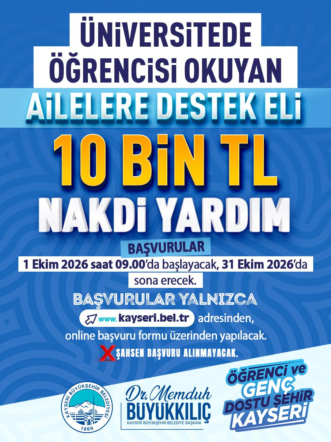Üniversite öğrencilerine sağlanacak desteğe ilişkin bilgi afişi hazırlandı.
