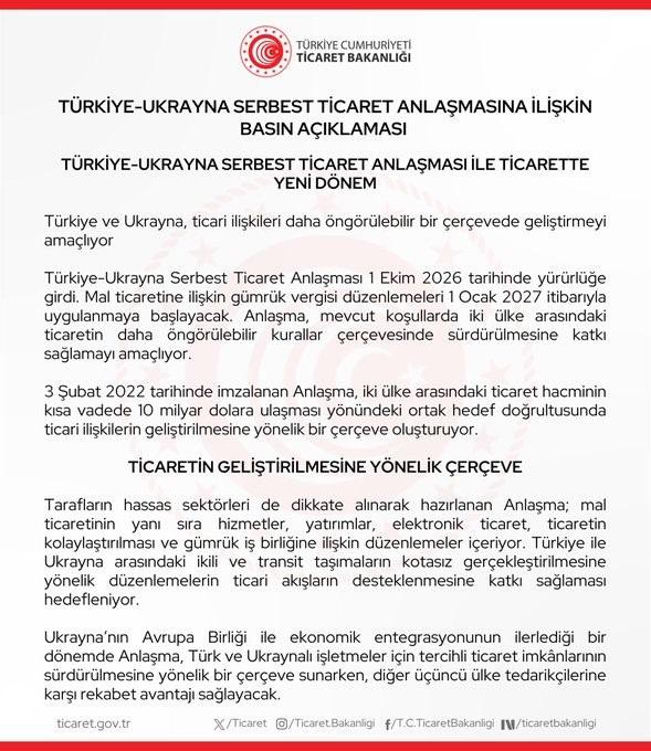 Türkiye ile Ukrayna ticaretinde yeni dönem resmen başladı