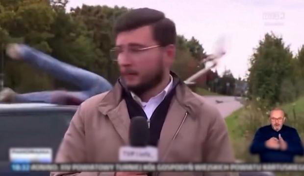 Canlı yayında &ccedil;ifte dehşet: &Ouml;l&uuml;ml&uuml; kaza haberini sunarken yeni bir kaza yaşandı