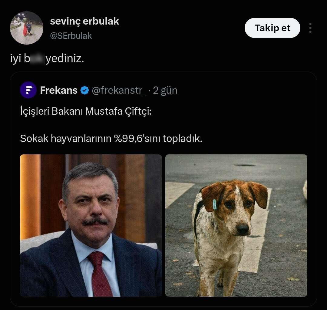 Oyuncu Erbulak'tan Bakan Mustafa Çiftçi'ye edepsizlik!