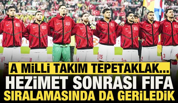 İtalya hezimeti sonrası A Milli Takım tepetaklak... FIFA sıralamasında da geri d&uuml;şt&uuml;k