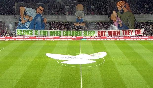 Konyaspor - Filistin ma&ccedil;ında t&uuml;m d&uuml;nyaya mesaj