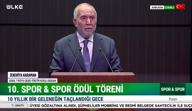 Zekeriya Karaman'dan Sporun Devleri Buluşuyor &Ouml;d&uuml;l T&ouml;reni'nde &ouml;nemli a&ccedil;ıklamalar