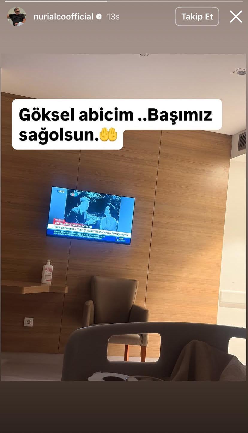 Nuri Alço'nun hastane odasında yaptığı paylaşım.