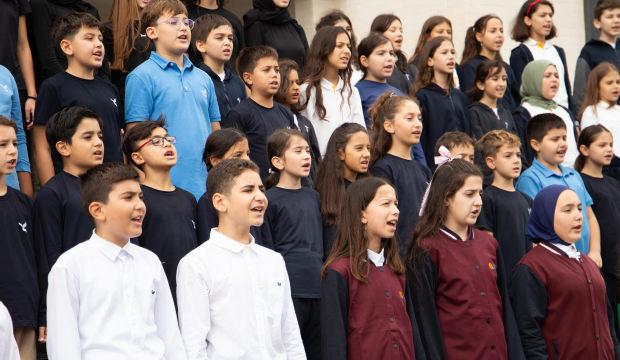 'Kardan aydınlık' YETEV &ouml;ğrencilerinin sesiyle Gazze i&ccedil;in y&uuml;kseldi