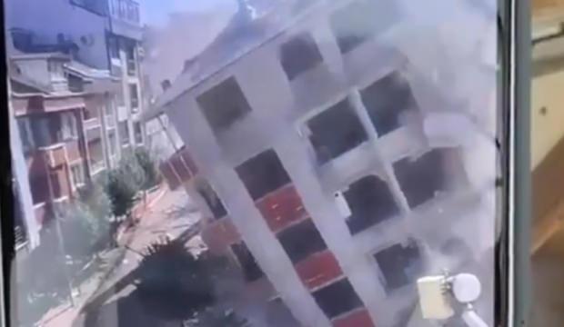 K&uuml;&ccedil;&uuml;k&ccedil;ekmece'de 7 katlı bina yıkım sırasında &ccedil;&ouml;kt&uuml;