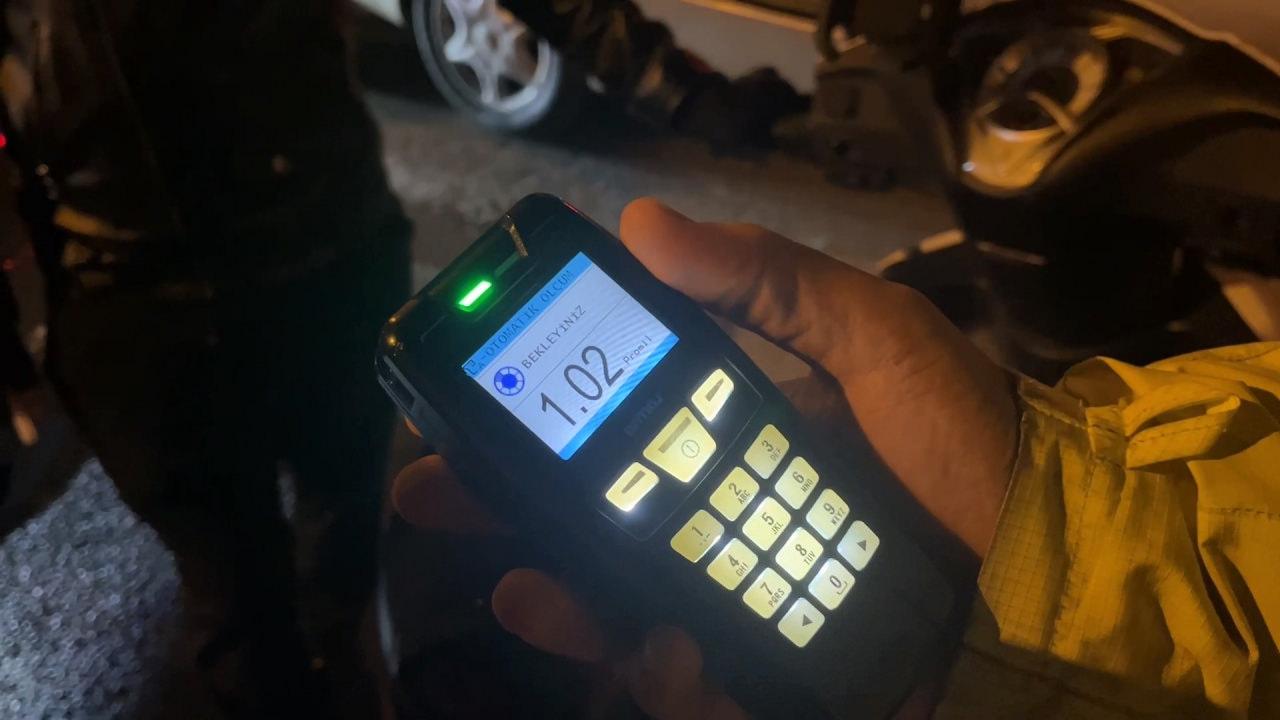 Motosikletli yasal sınırın 5 katı alkollü çıktı. 
