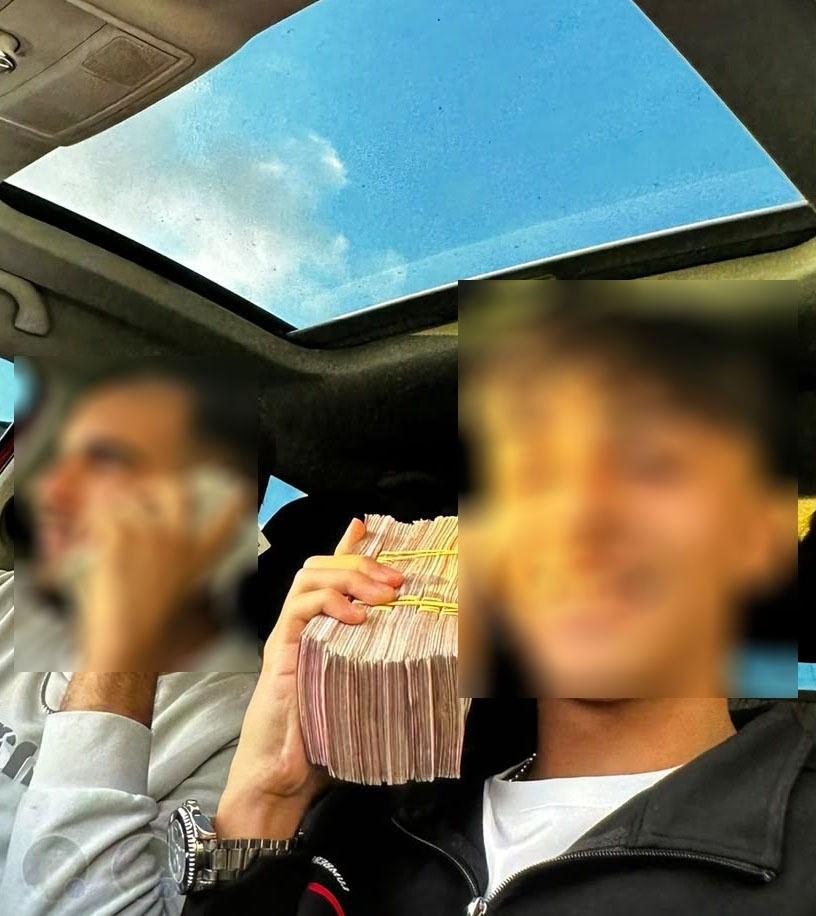 Şüpheliler çaldıkları paralarla yakalandılar.