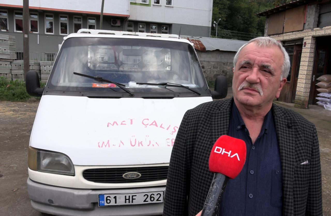 Aydın Çalış'ın (66) ceza kesilen kamyoneti.