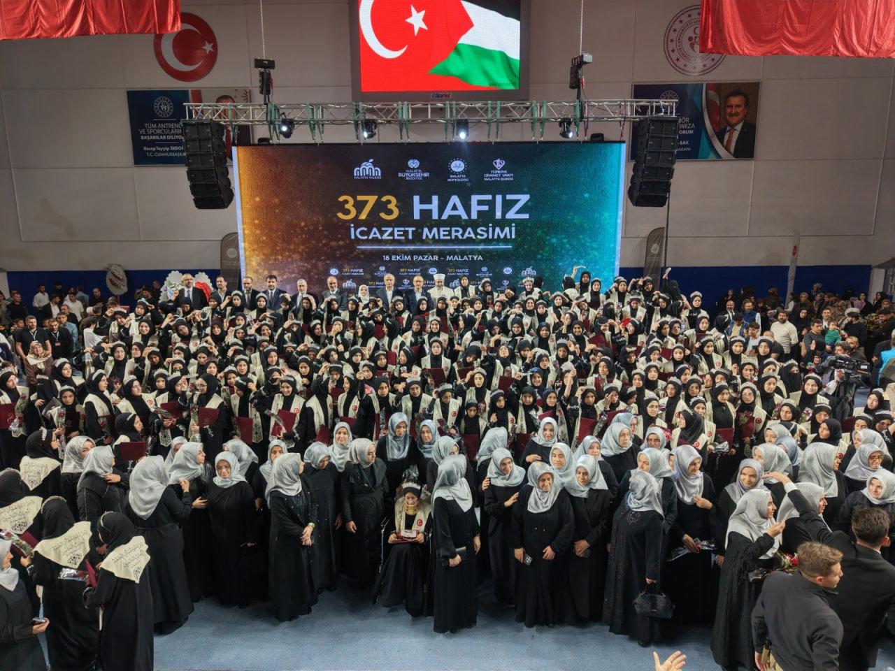 Hafızlık eğitimini tamamlayan kadınlar.