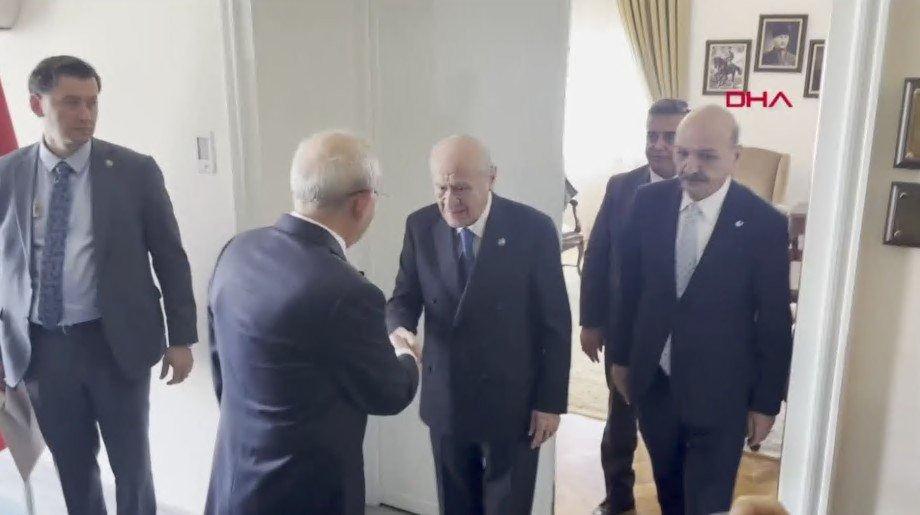 Bahçeli- Kılıçdaroğlu görüşmesinden bir kare