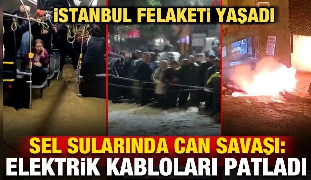 İstanbul felaketi yaşadı! Sel sularında can savaşı: Vatandaşları halatla kurtardılar