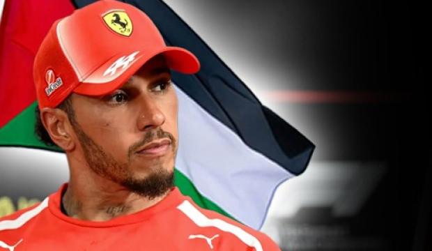 D&uuml;nyaca &uuml;nl&uuml; pilot Lewis Hamilton bir kez daha Filistin'e destek verdi! 