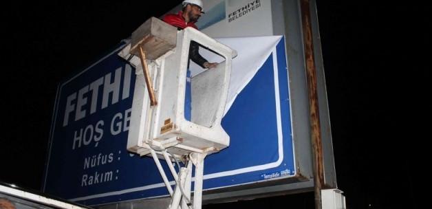 Fethiye ili tabelası indirildi