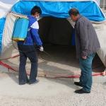 Suriyelilerin yaşadığı merkezde ilaçlama çalışması