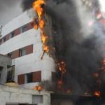 Devlet hastanesi inşaatında yangın