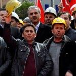Amasya'daki maden işçilerinin protestosu