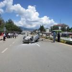 Gaziantep'te polis aracı kaza yaptı: 3 yaralı