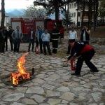 Safranbolu'da yangın söndürme eğitimi