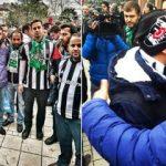 Beşiktaşlı ve Bursalı taraftarlar omuz omuza