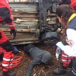 Şarampole devrilen otomobilin s&uuml;r&uuml;c&uuml;s&uuml; yaralandı