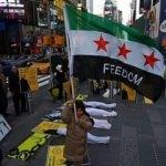 Times Meydanı'nda İdlib protestosu