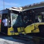 İki metrob&uuml;s kafa kafaya &ccedil;arpıştı! Yaralılar var..