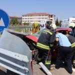 Edirne'deki trafik kazasında anne ile oğlu yaralandı