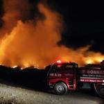 Bodrum'da katı atık depolama alanında yangın