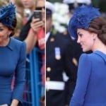 Kate Middleton'un mavi kombini