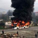 Halk otobüsü, alev alev yandı