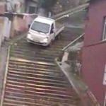 Merdivenlerden inen sürücü gözaltına alındı