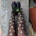 Boncuklu file çorap modası