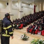 Bitlis'te polis okulu öğrencileri yangın tatbikatı yaptı