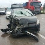 Samsun'daki trafik kazası araç kamerasında