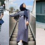 Yatay çizgili elbiseler nasıl kombinlenir?