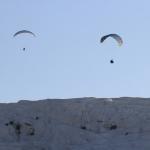 Pamukkale'yi havadan görmek için tatillerini uzatıyorlar