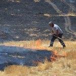 Kayseri'de saman yangını