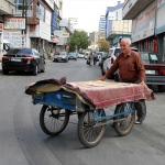 "Horoz Halil Emmi" el arabasıyla ekmeğini kazanıyor