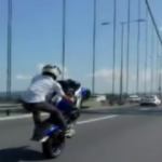 FSM Köprüsü'nde motosikletli maganda kamerada