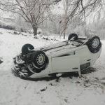 Afşin'de kar yağışı kazaya neden oldu