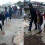 Siverek'te köprü yıkıldı, öğrenciler ölümden döndü