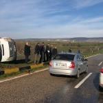 Gaziantep'te öğrenci minibüsü devrildi: 6 yaralı