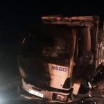 Şanlıurfa'da mısır yüklü kamyon yandı
