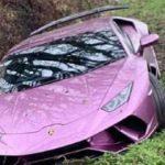 Lamborghini'yle kaza yapan sürücü pes dedirtti