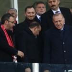 Erdoğan milli ma&ccedil;ı takip etti