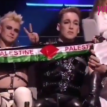İsrail'de düzenlenen Eurovision yarışmasında Filistin bayrakları dalgalandı!