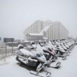 Uludağ'ın "Oteller Bölgesi"ne mevsimin ilk karı yağdı